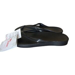 NWT Archies Flip Flops Black Arch Support Thong Sandal Womens 12 Mens 11 Beach